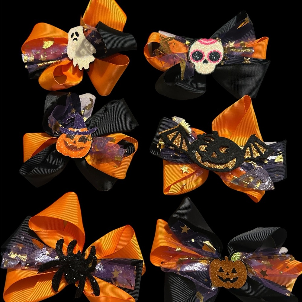 Halloween Themed Hair Bows Set ALL 6 for $18